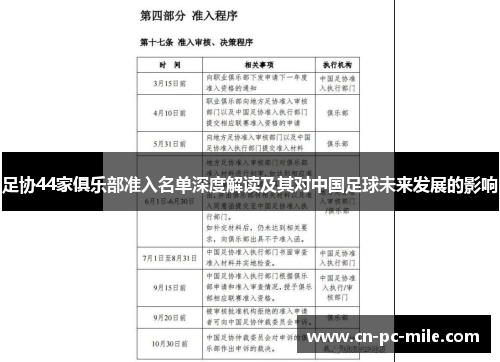 足协44家俱乐部准入名单深度解读及其对中国足球未来发展的影响